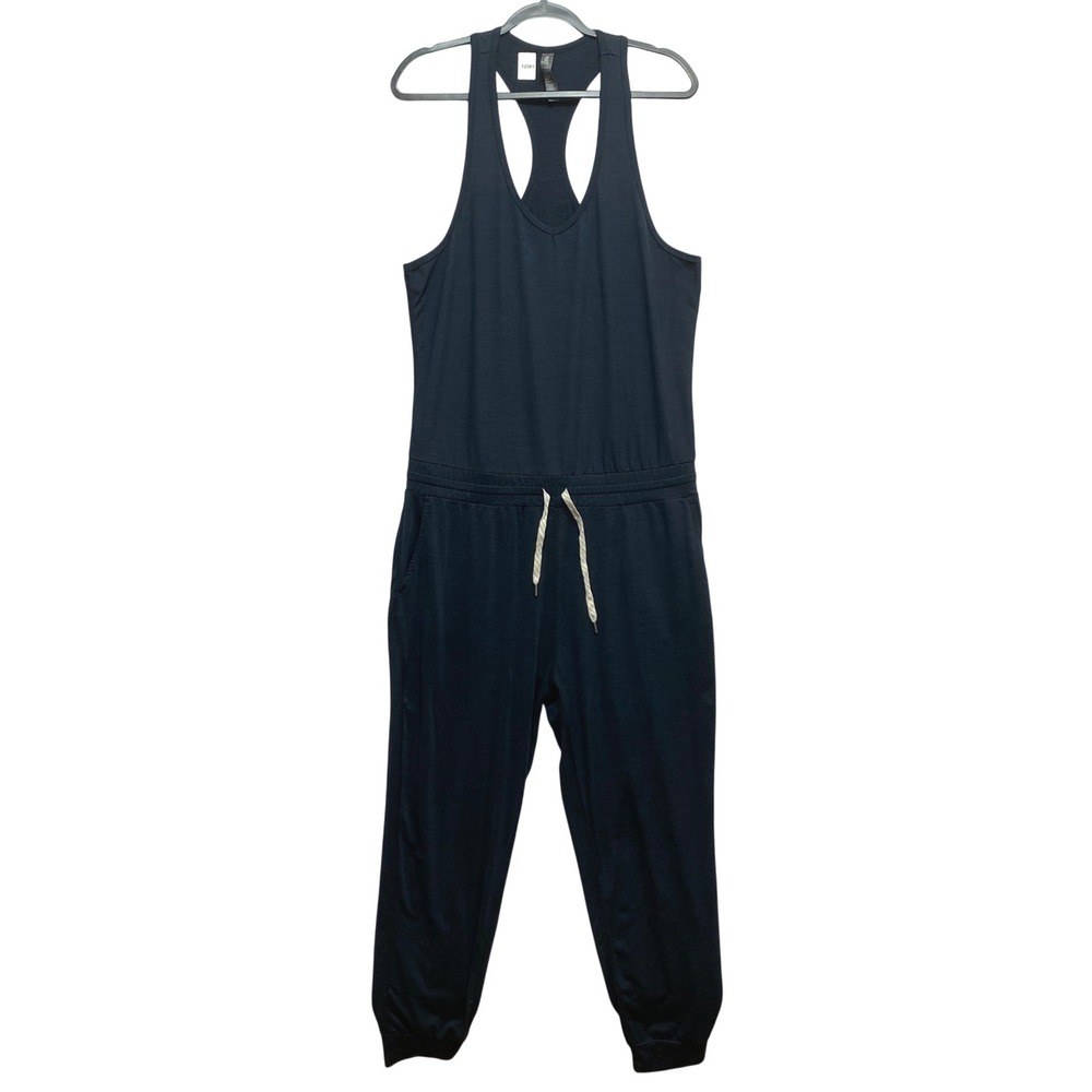 Vuori Jumpsuit Womens XL Black Lux Jumpsuit VW426 Racerback Drawstring Waist